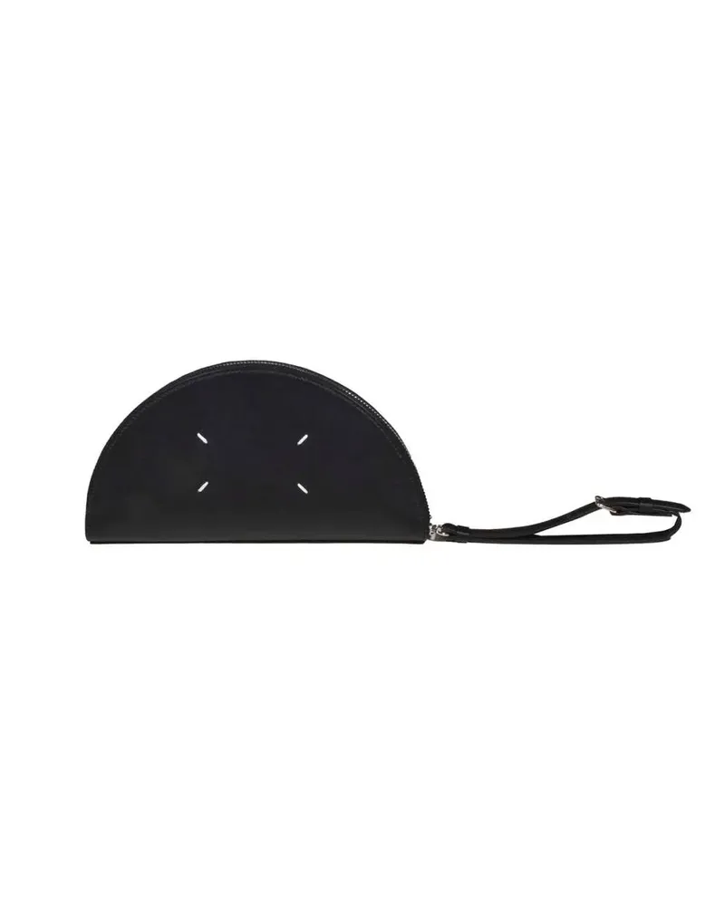 Maison Margiela Clutches Halfmoon Micro Pouch In Black Saffiano Leather schwarz Schwarz