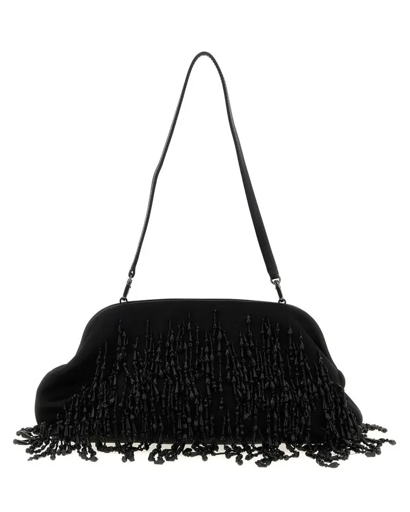 Alberta Ferretti Clutches Intricately Embellished Satin Clutch With Chain St schwarz Schwarz
