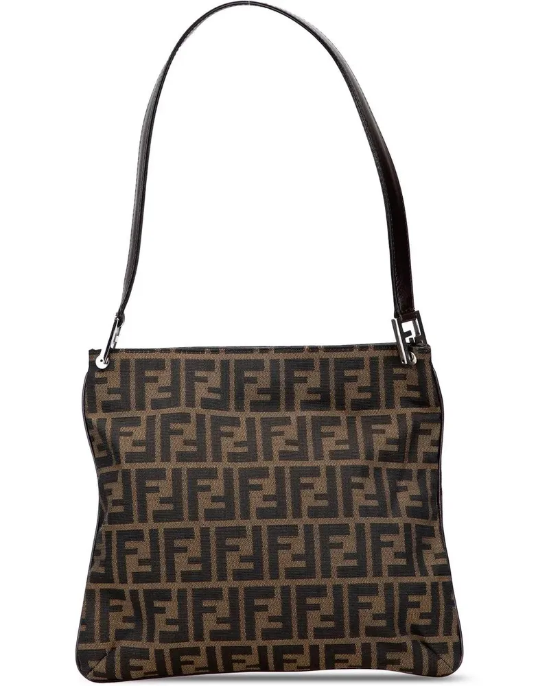 Fendi Hobo Bags Zucca Canvas Shoulder Bag braun Braun