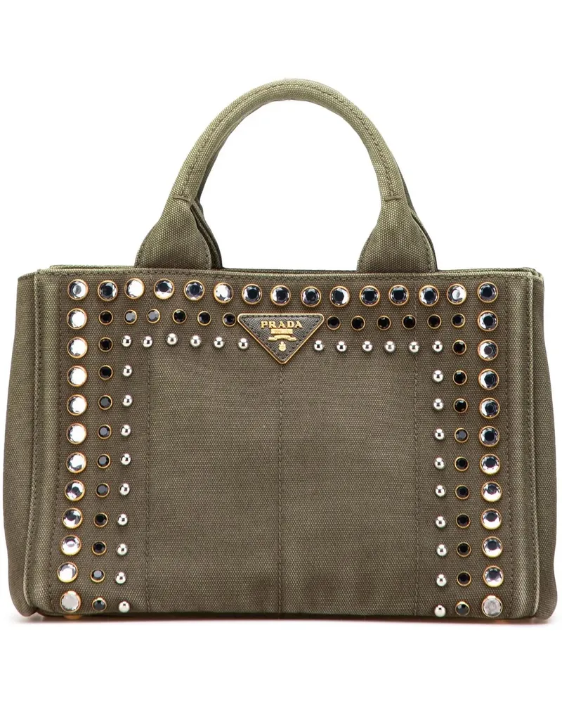 Prada Hobo Bags Small Canvas Canapa Bijoux Satchel braun Braun