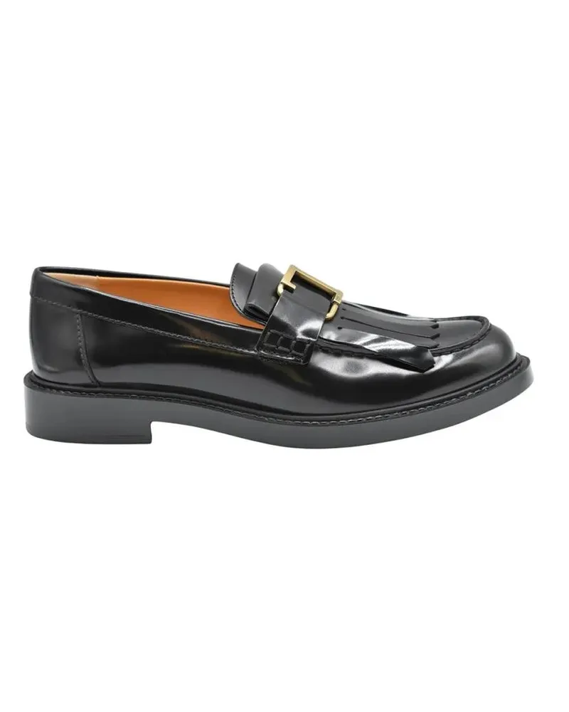 TOD'S Black Flat Shoes schwarz Schwarz