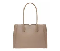 Aktentaschen Honoré Cloe Taupe Calfskin Leather Handbag