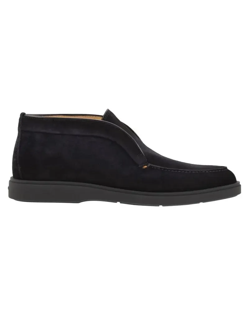 Santoni Stiefel Suede Leather Desert Boot schwarz Schwarz