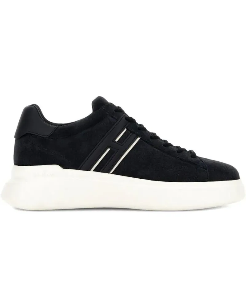 Hogan Low-Top Sneaker Black Leather Sneakers With Logo-Embellished Side schwarz Schwarz