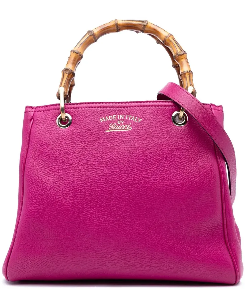 Gucci Hobo Bags Small Calfskin Bamboo Shopper Satchel rosa Gold