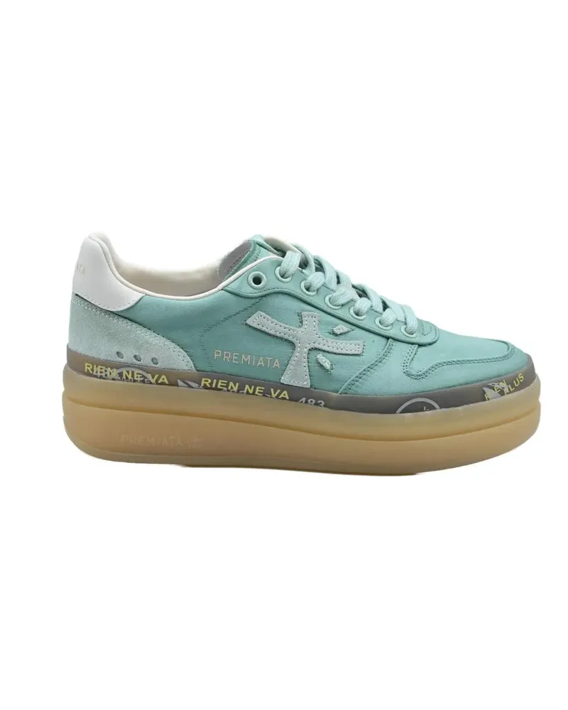 Premiata Low-Top Sneaker Double-Layered Platform Green Sneakers With Design grün Grün