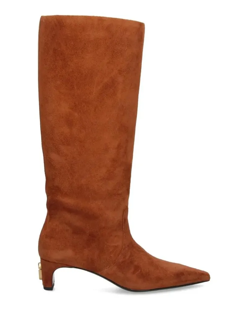Marc Jacobs Stiefel Mid-Calf Lambskin Boots With Pointed Toe braun Braun