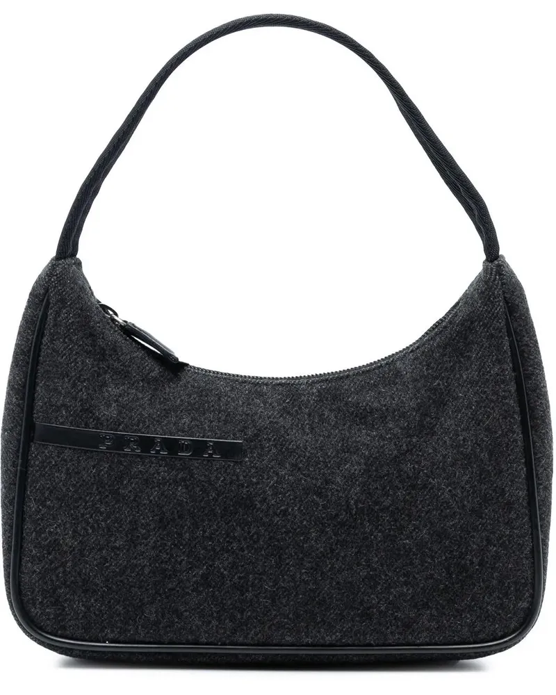Prada Hobo Bags Wool Sport Shoulder Bag grau Grau