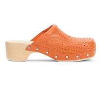 Slipper & Pantoletten Perforated Calf Leather Slippers orange