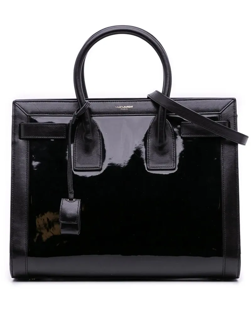 Saint Laurent Hobo Bags Small Patent Sac De Jour Satchel schwarz Schwarz