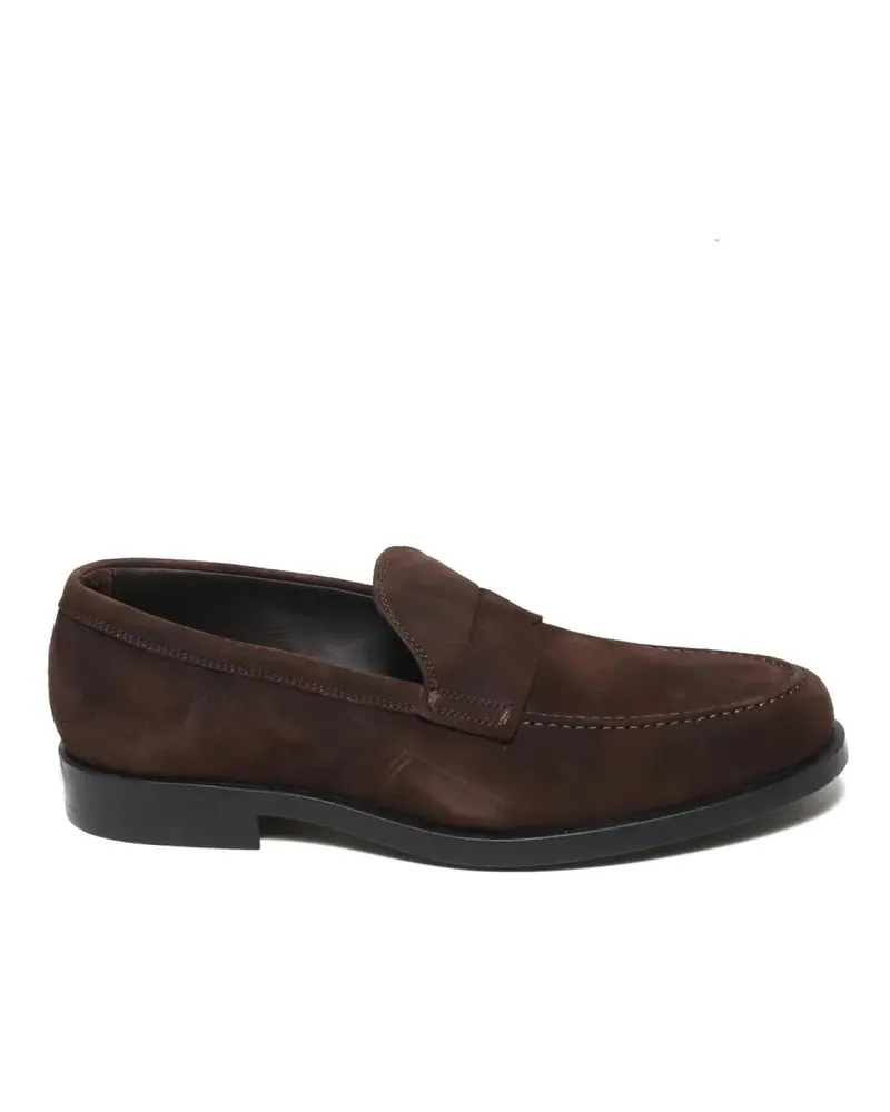 Rossano Bisconti Loafer Moccasin With Mask In Soft Ebony Suede braun Braun