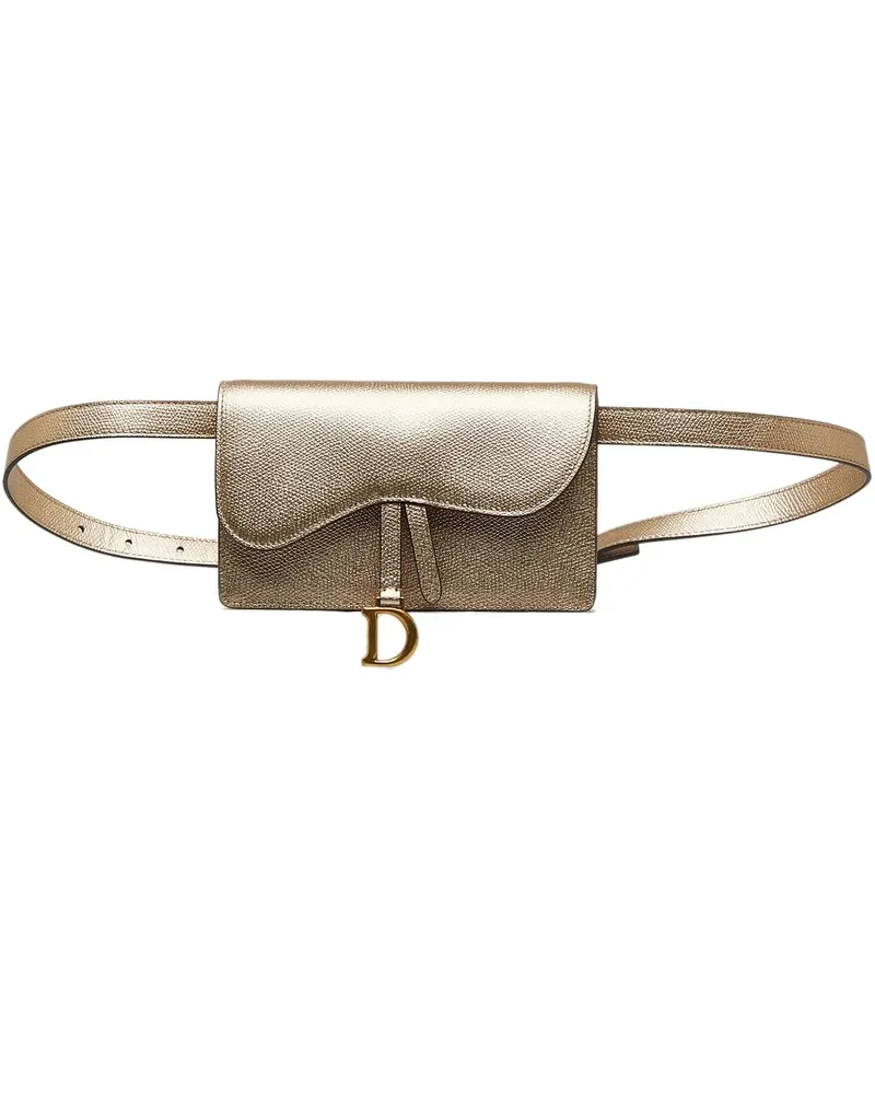 Dior Bauchtaschen Leather Saddle Belt Pouch goldfarben Gold