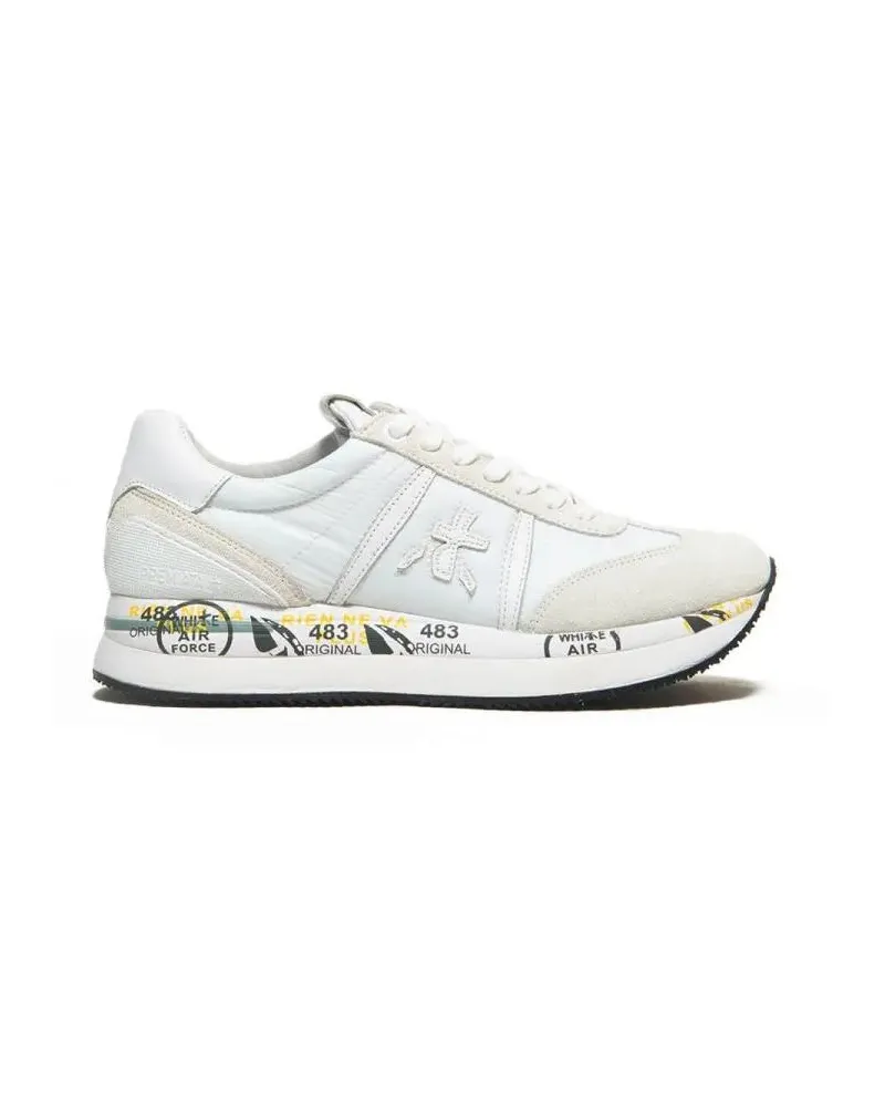 Premiata Low-Top Sneaker Conny Sneaker In White Suede And Technical Fabric weiß Weiß
