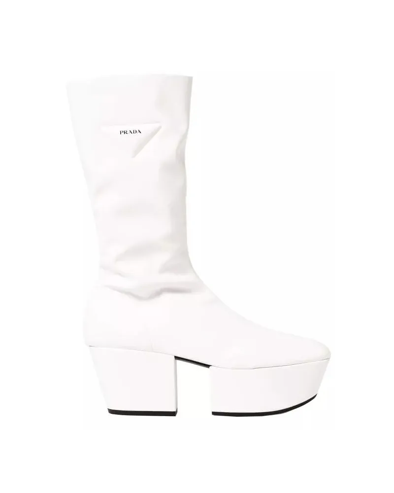 Prada Stiefel Platform Pull On Boots weiß Weiß