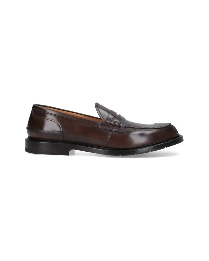 Premiata Loafer Polished Leather Loafers With Penny Strap Detail braun Braun