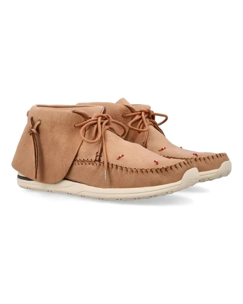 Visvim Stiefel Fbt Lhamo-Folk Moccasin-Inspired Brown Leather Sho beige Beige