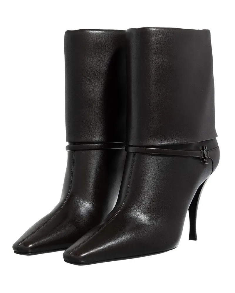 Saint Laurent Hohe Schuhe Nappa Bootie Pianosa schwarz Schwarz
