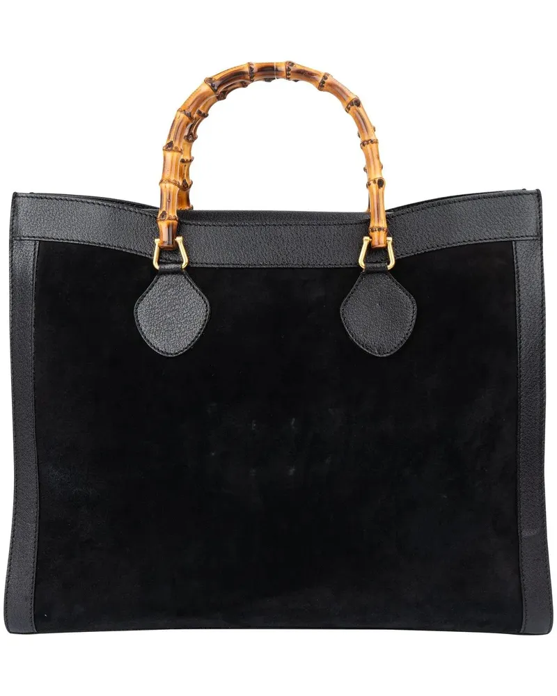 Gucci Crossbody Bags  Black Suede Bamboo Handbag schwarz Schwarz