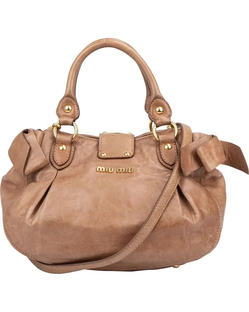 Miu Miu Crossbody Bags  Classic Leather City Handbag braun Braun