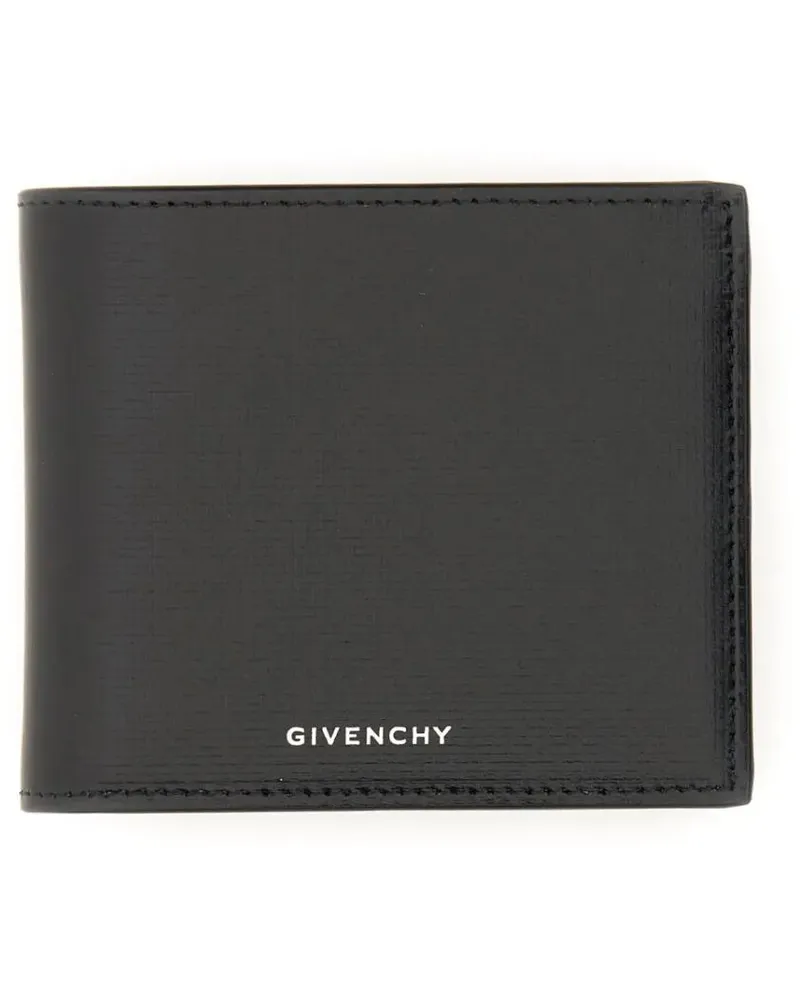 Givenchy Portemonnaies Textured Black Leather Wallet schwarz Schwarz