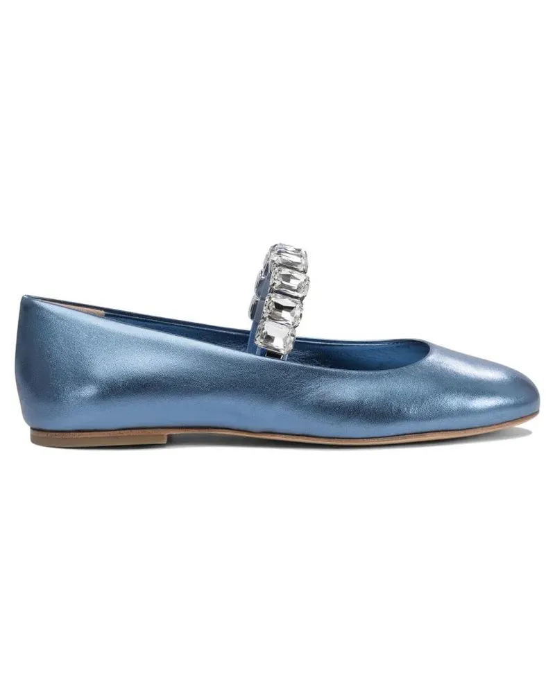 Casadei Light Blue Leather Ballerinas blau Blau