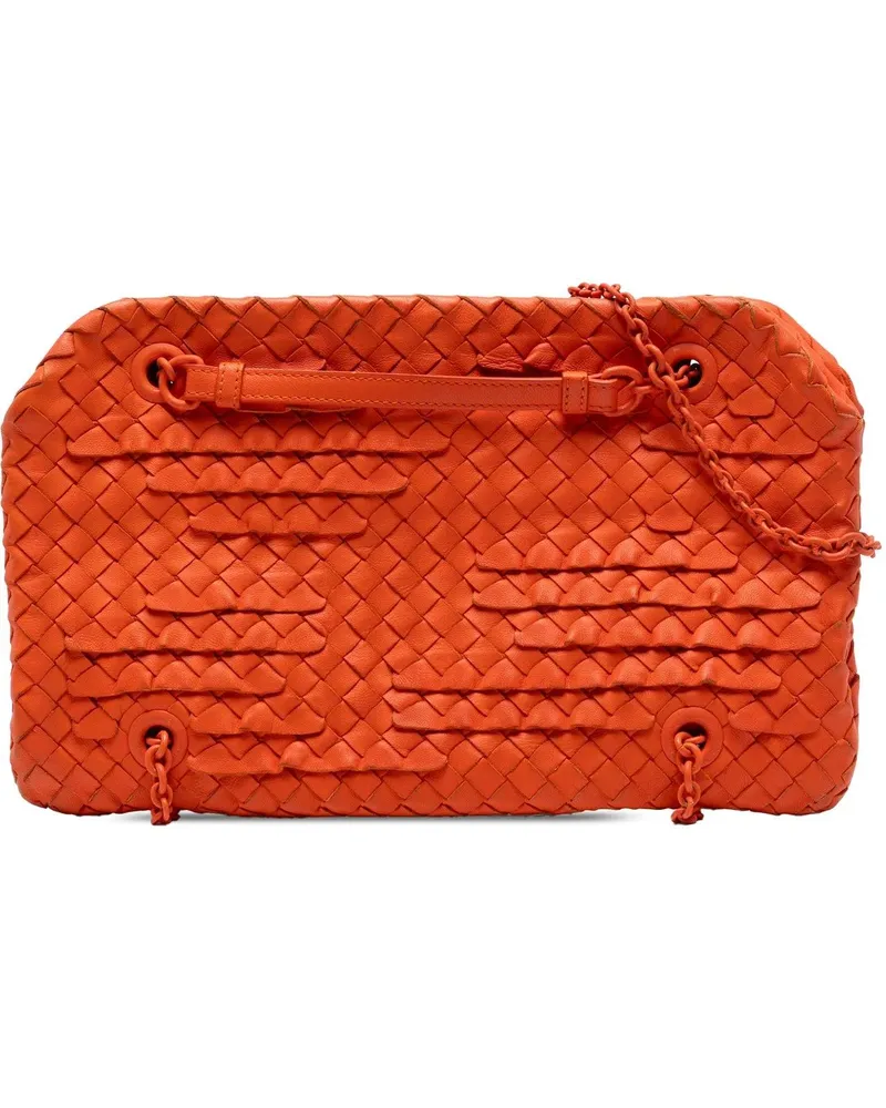 Bottega Veneta Hobo Bags Nappa Intrecciato Ruffle Duo Shoulder Bag orange Orange