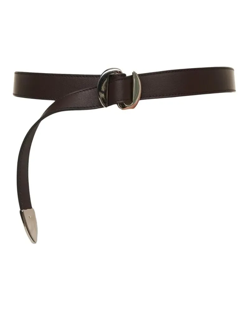 Orciani Gürtel Smooth Leather Belt With D-Shaped Buckle And Styli schwarz Schwarz