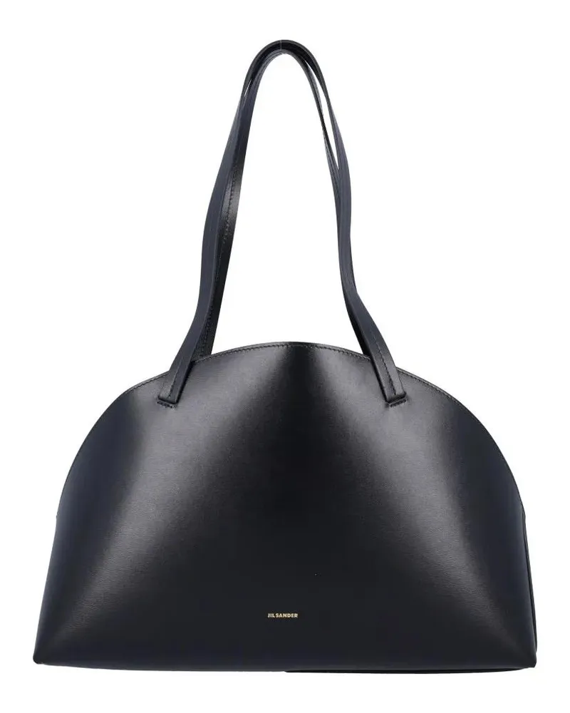 Jil Sander Hobo Bags Curved Silhouette Medium Bag With Detachable Pouch schwarz Schwarz
