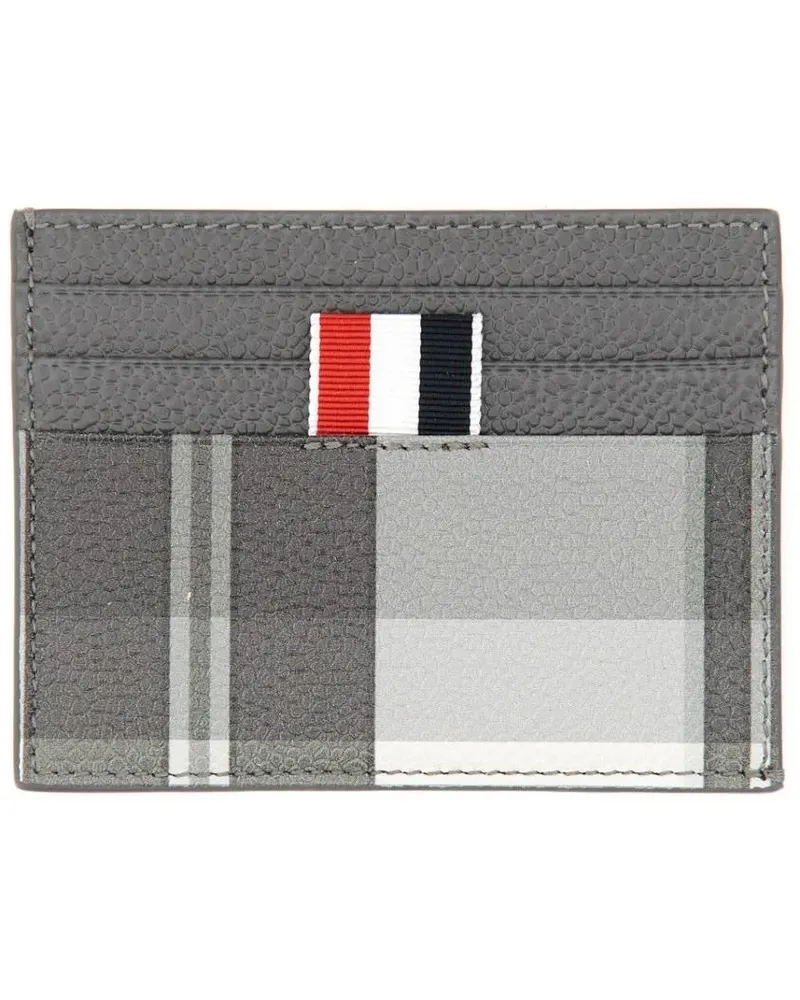 Thom Browne Portemonnaies Card Holder With Logo grau Grau