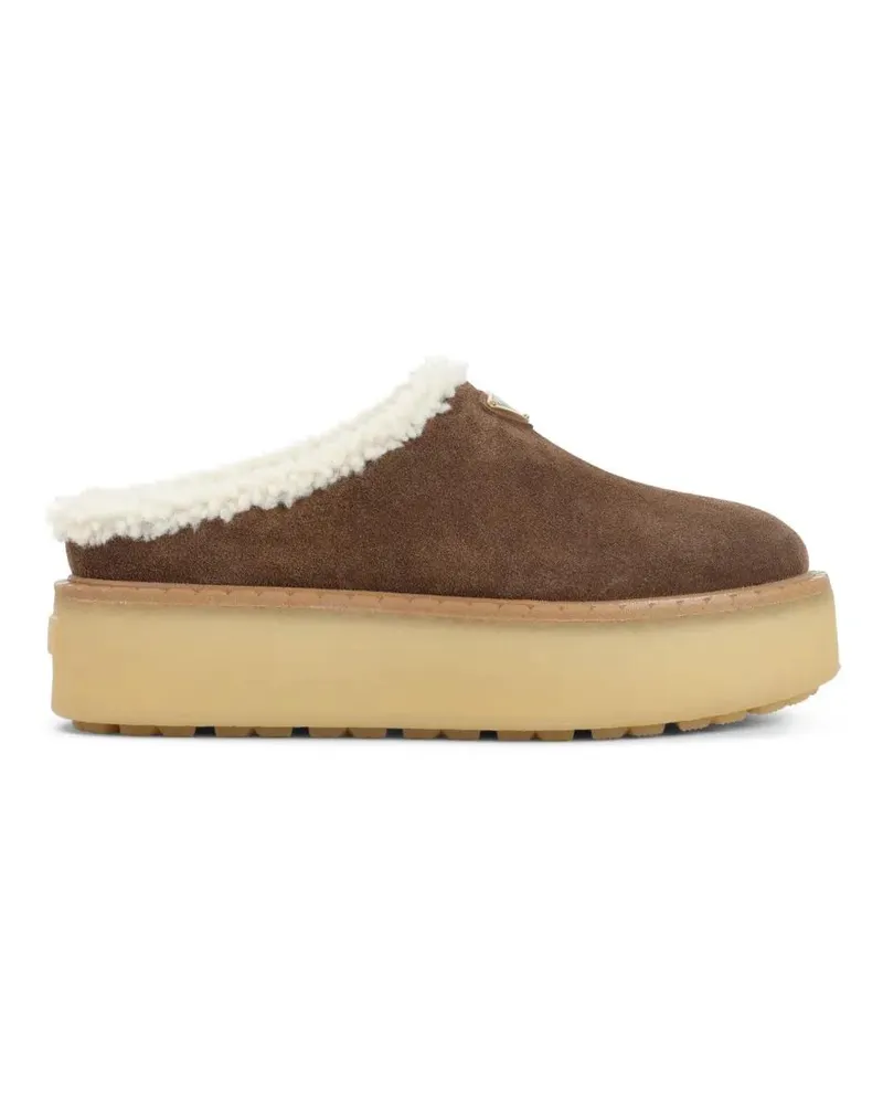 Prada Sandalen Brown Slippers With Plush Shearling Lining braun Braun