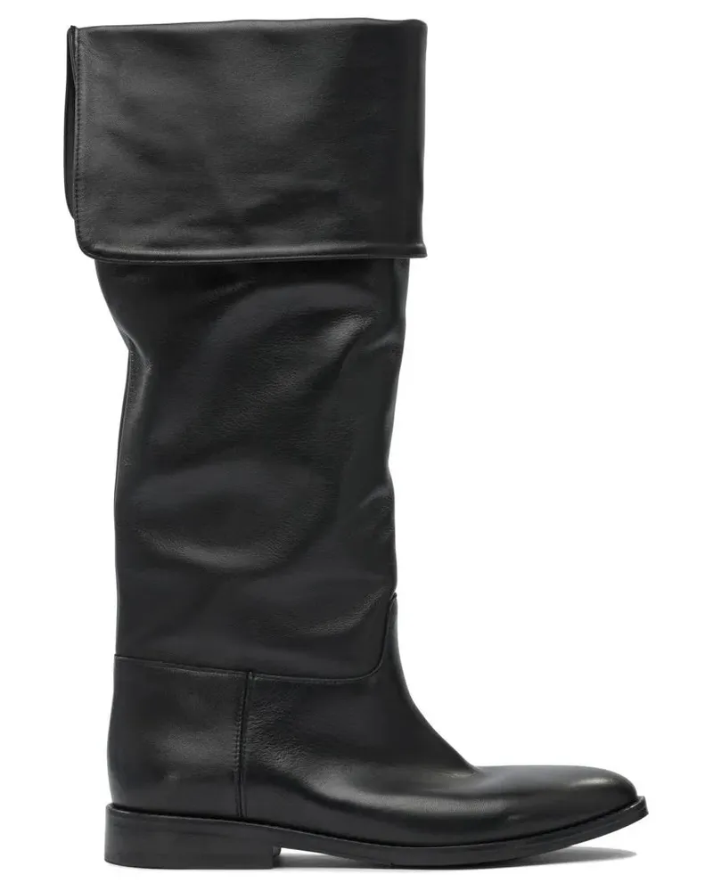 Strategia / JFK Stiefel Fold-Over Cuff Ankle Boots With Rounded Toe schwarz Schwarz