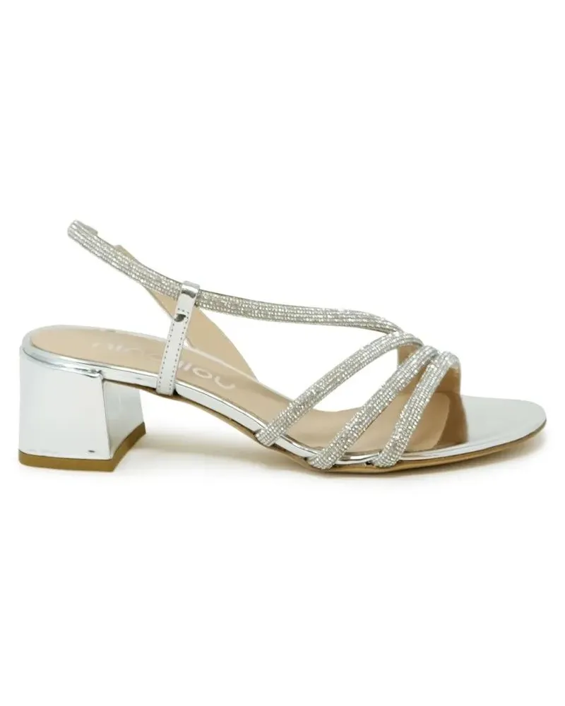 NINALILOU Sandalen Silver Leather Sandal silberfarben 