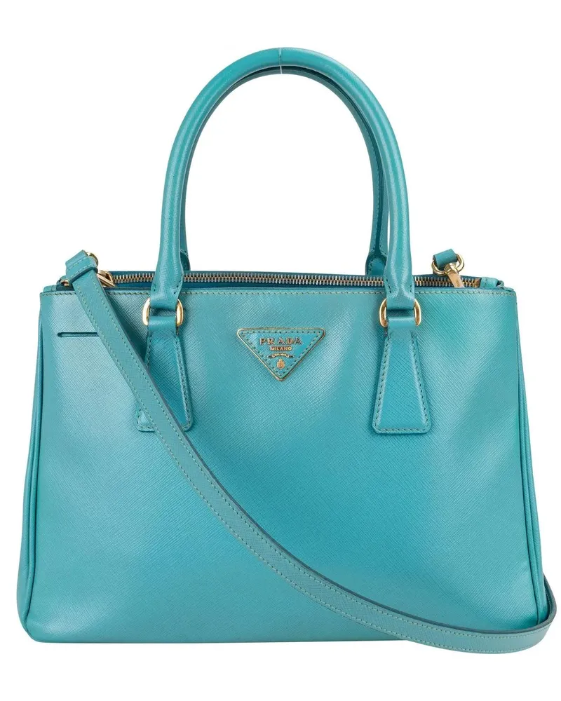 Prada Crossbody Bags  Turquoise Saffiano Leather Galleria Handbag blau Blau