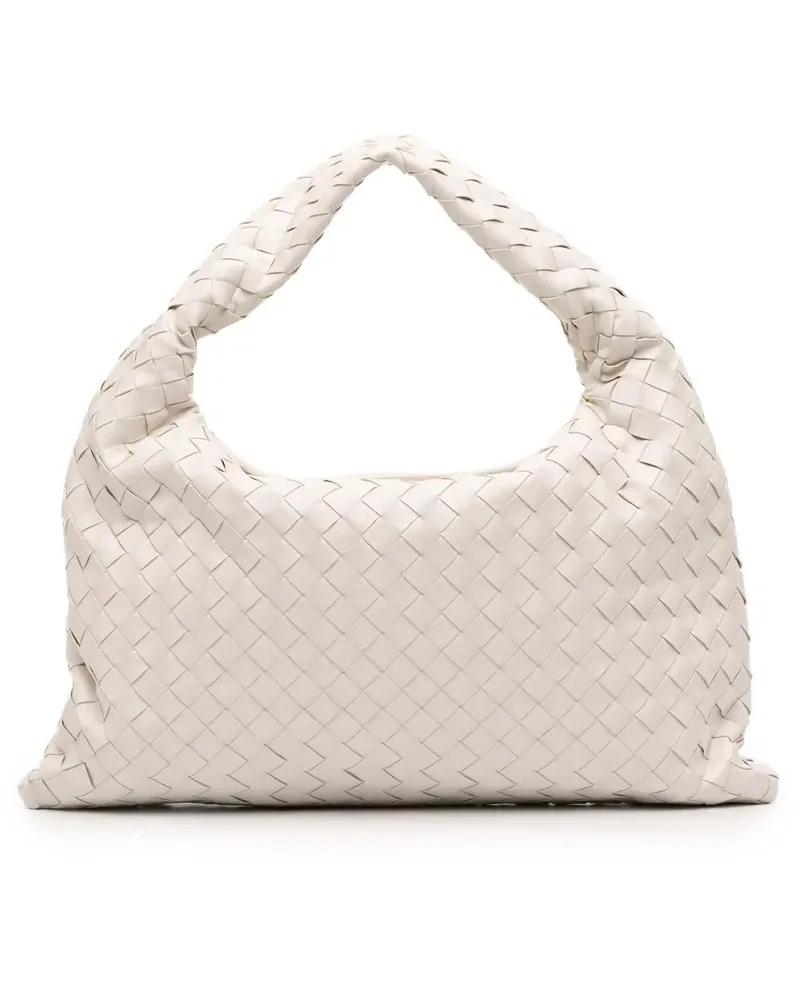 Bottega Veneta Hobo Bags Small Calfskin Intrecciato Hop Hobo weiß Weiß