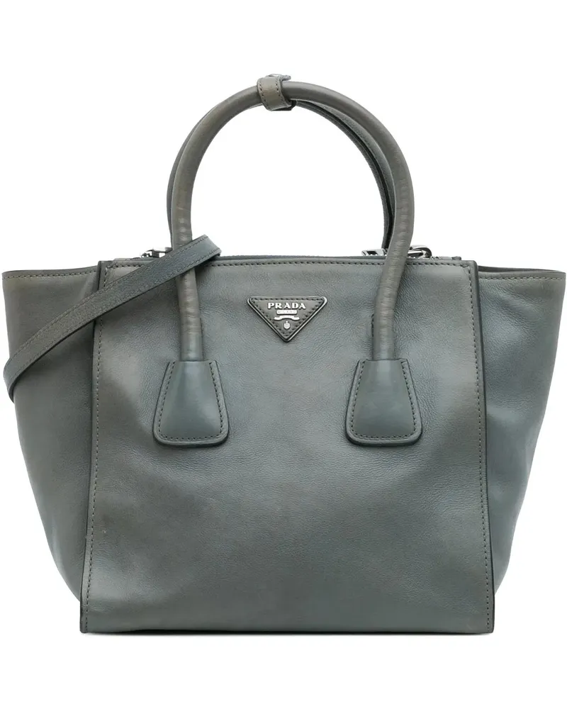 Prada Hobo Bags Glace Calf Twin Pocket Satchel grau Grau