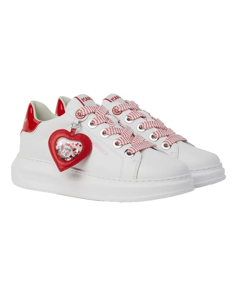 Karl Lagerfeld Low-Top Sneaker KAPRI SNEAKERS MIT VALENTINSTAGSANHÄNGER weiß Weiß