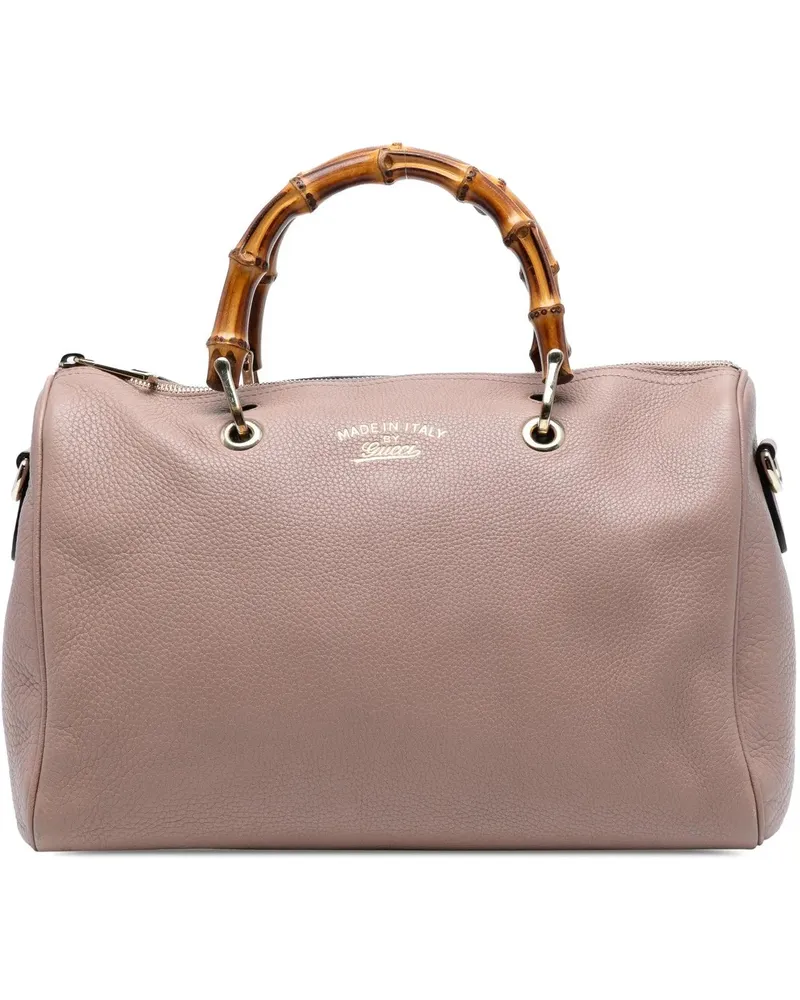 Gucci Hobo Bags Medium Calfskin Bamboo Shopper Boston Bag braun Braun