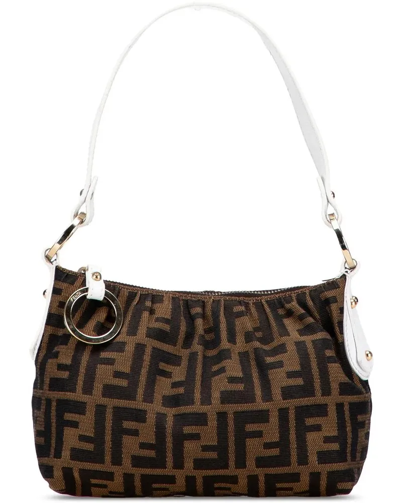 Fendi Hobo Bags Zucca Canvas Shoulder Bag braun Braun