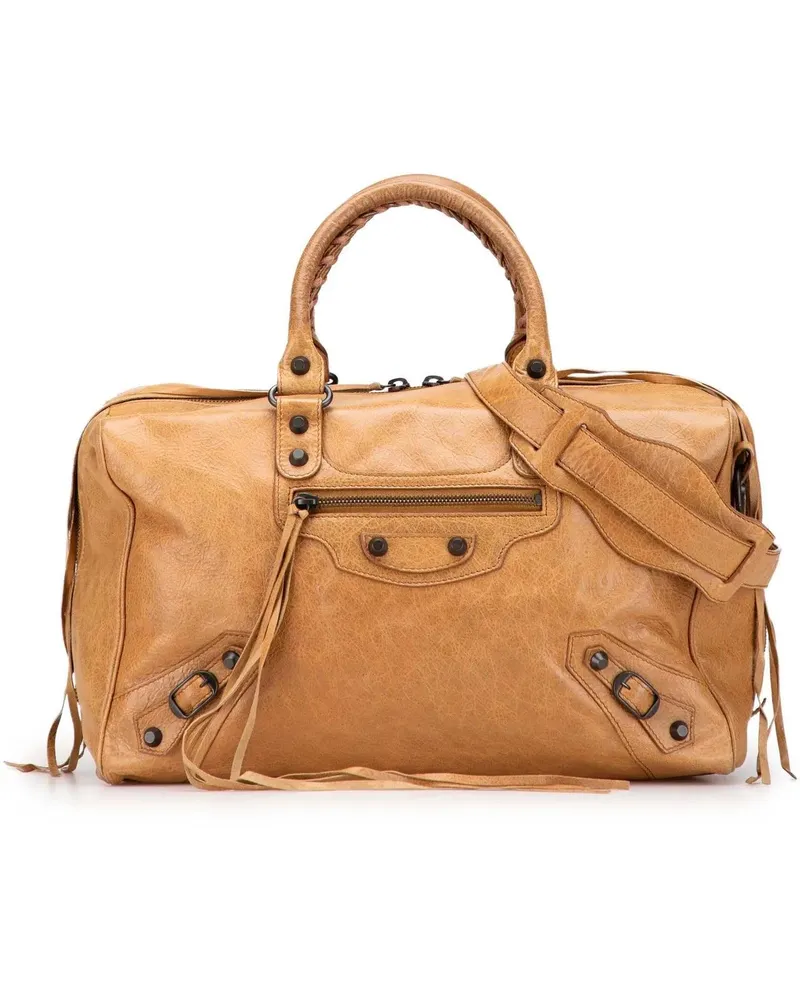 Balenciaga Hobo Bags Lambskin Motocross Polly Satchel braun Braun