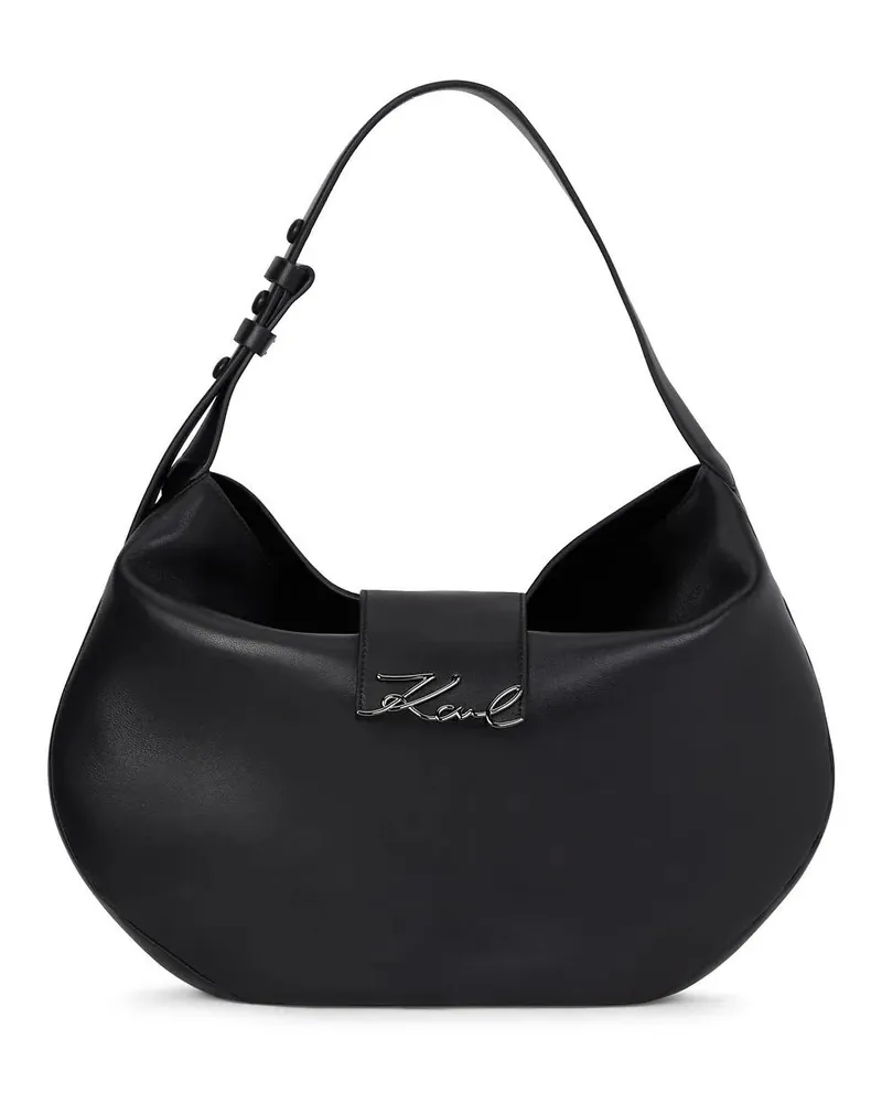 Karl Lagerfeld Hobo Bags K/Signature Übergroße Mond-Tasche schwarz Schwarz
