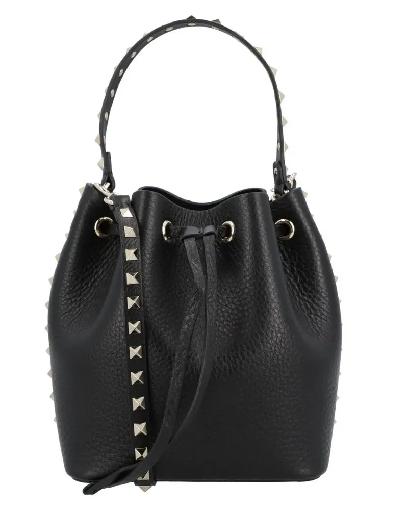 Valentino Garavani Beuteltaschen Garavani Rockstud Drawstring Bucket Bag schwarz Schwarz