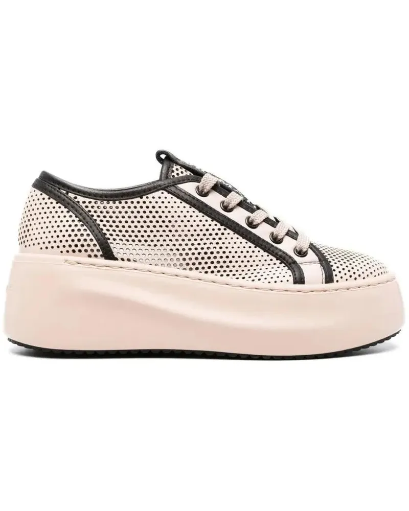 Vic Matié Low-Top Sneaker Perforated Brown Cow Leather Travel Sneakers beige Beige