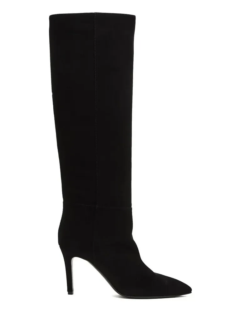 Via Roma 15 Stiefel Black Suede Knee-High Boots With 90 Mm Stiletto He schwarz Schwarz