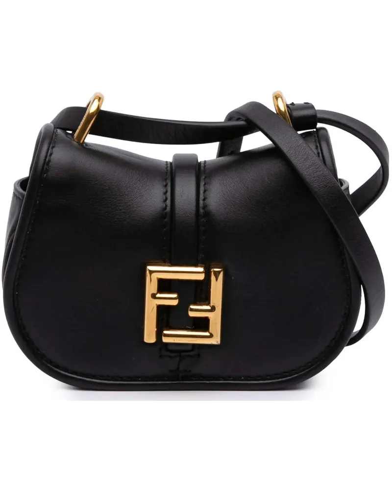 Fendi Hobo Bags Mini Leather C mon Crossbody schwarz Schwarz