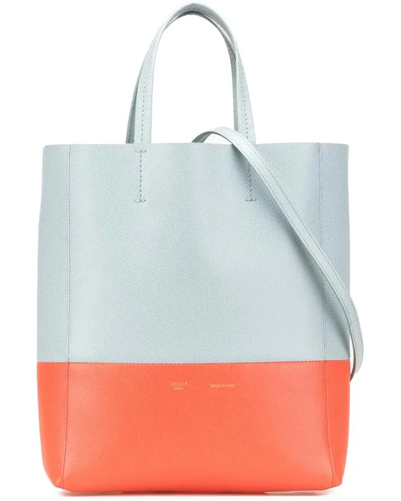 Celine Hobo Bags Small Bicolor Leather Vertical Cabas blau Blau