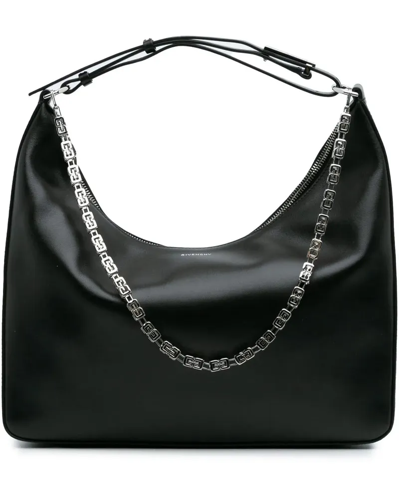 Givenchy Hobo Bags Medium Leather Moon Cut Out Bag schwarz Schwarz