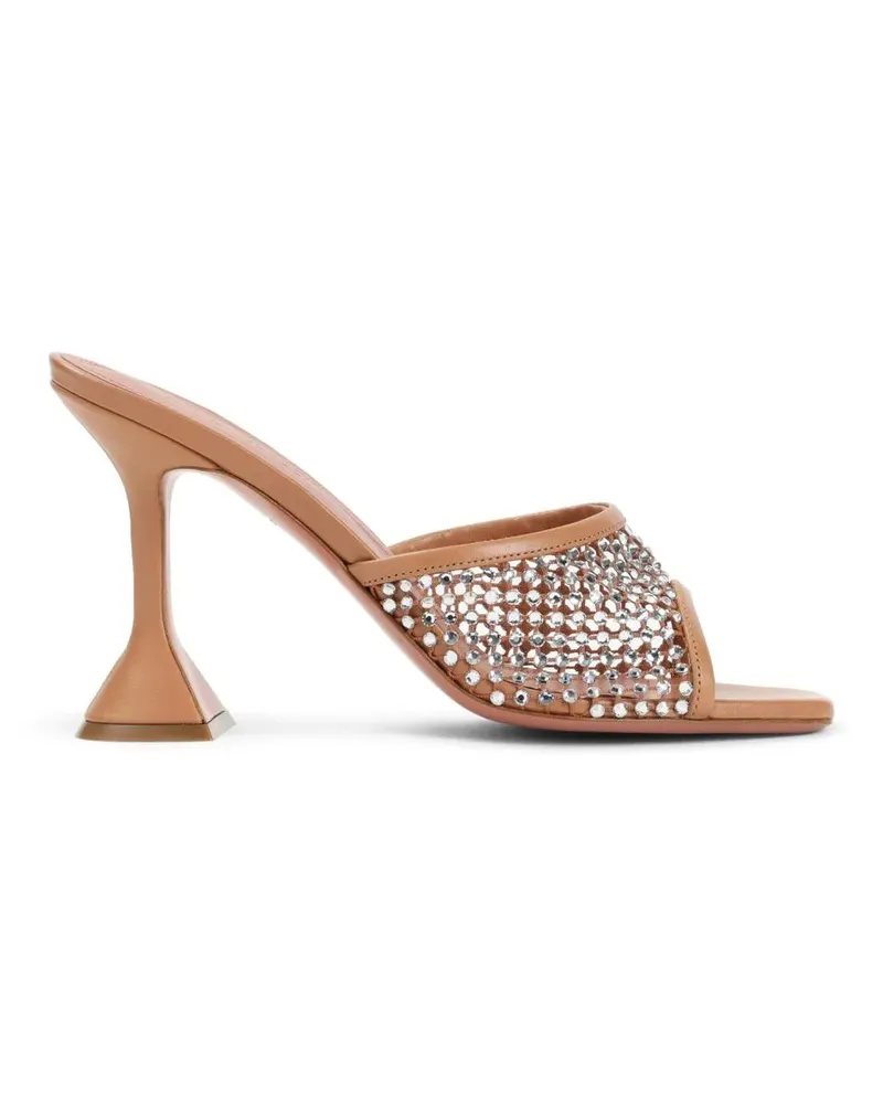Amina Muaddi Sandalen Crystallized Leather Sandals beige Beige