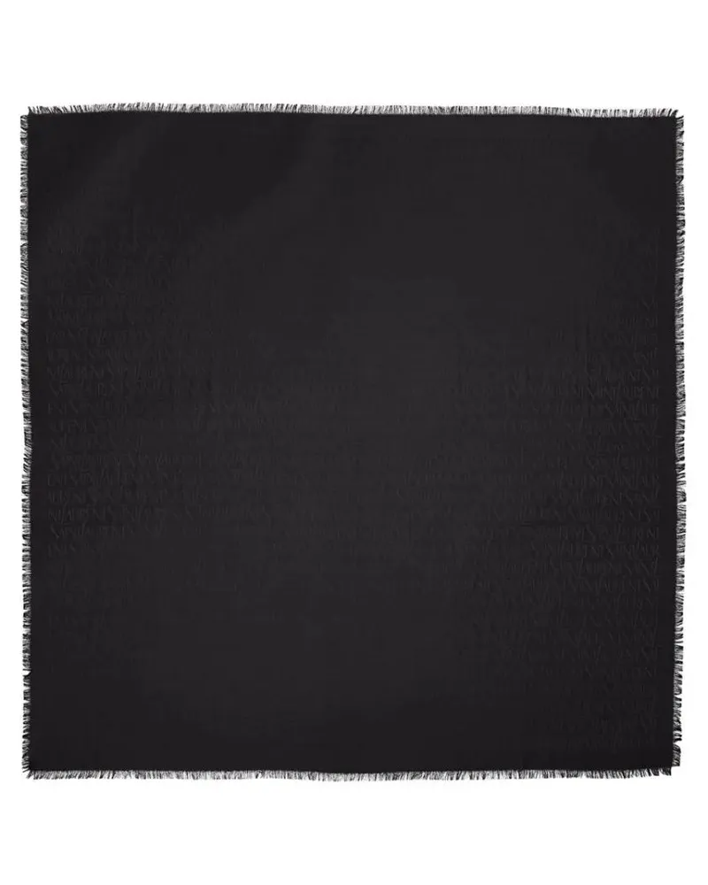 Saint Laurent Tücher & Schals Large Square Scarf With Subtle Jacquard Pattern schwarz Schwarz