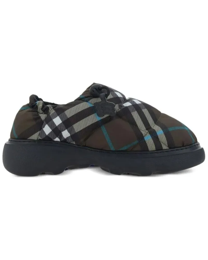 Burberry Slipper & Pantoletten Quilted Beige Sandals With Distinctive Plaid Patte schwarz Schwarz