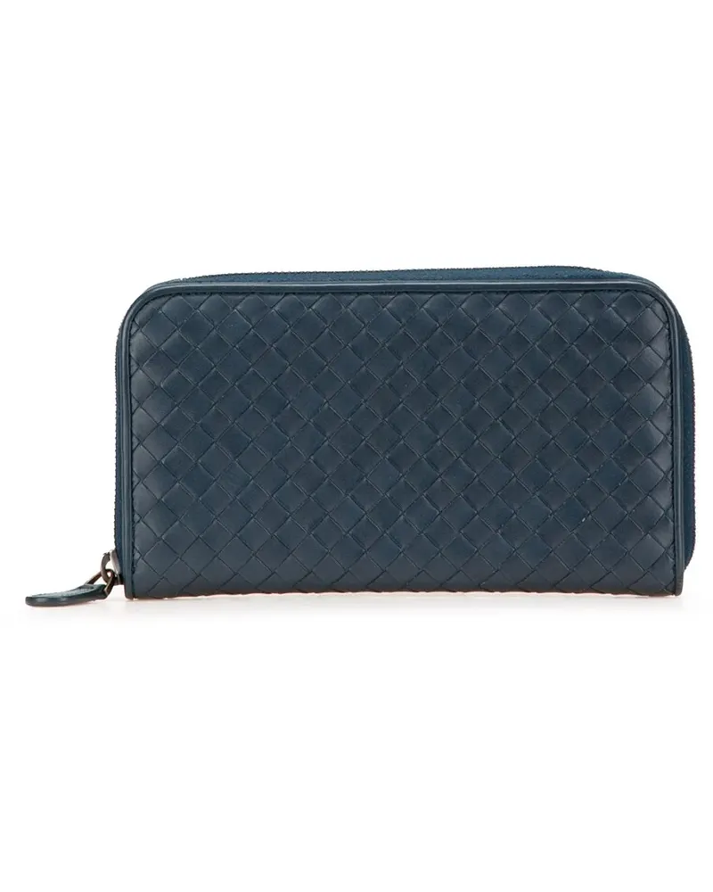 Bottega Veneta Portemonnaie Nappa Intrecciato Zip Around Long Wallet blau Blau